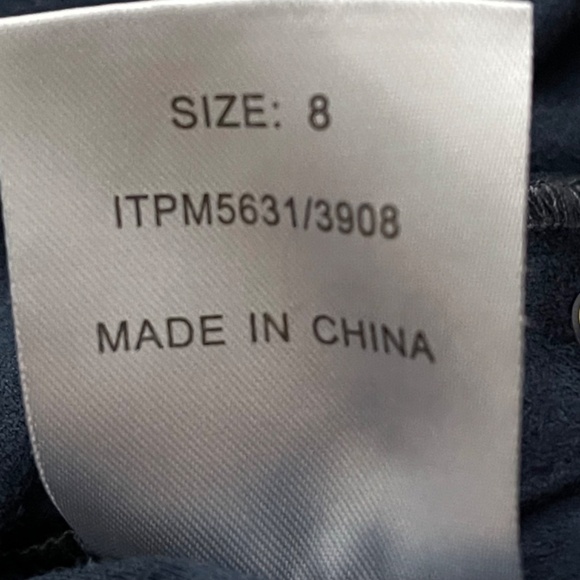 INFLUENCE Faux Suede Top Lace Up Sides Navy Blue Size 8 - Picture 14 of 15